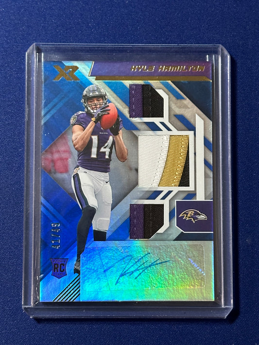 2022 Panini XR Kyle Hamilton RPA 3 Color