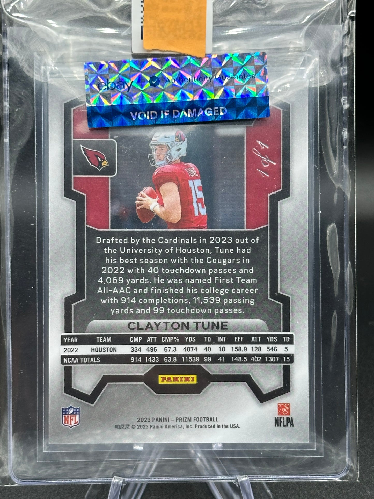 2023 Panini Prizm Clayton Tune RC Shimmer Set 1 of 1 (5 Cards)