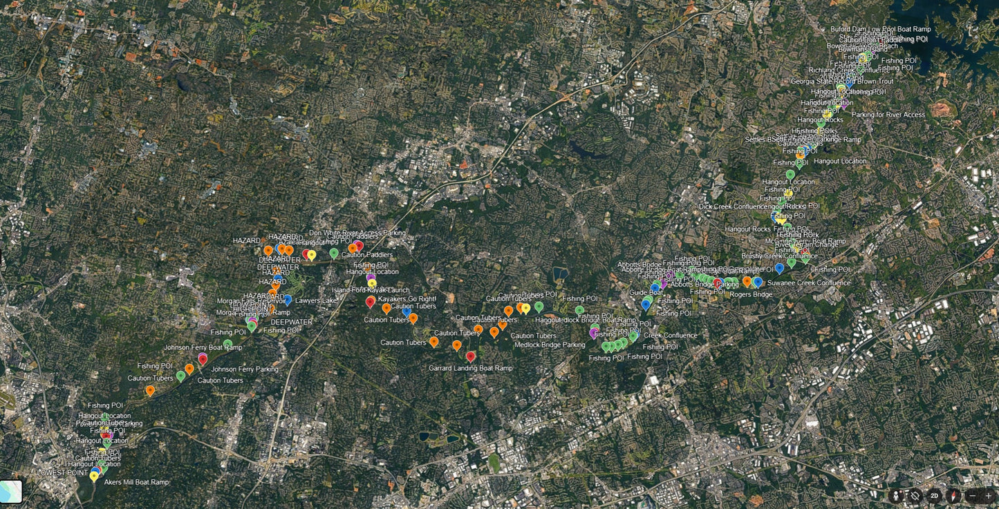 Chattahoochee Tailwater GPS File - KML and KMZ