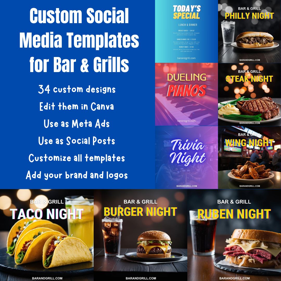 Media Kit - Bar and Grill Social Media Templates