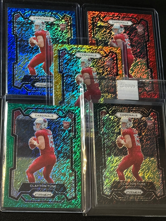 2023 Panini Prizm Clayton Tune RC Shimmer Set 1 of 1 (5 Cards)