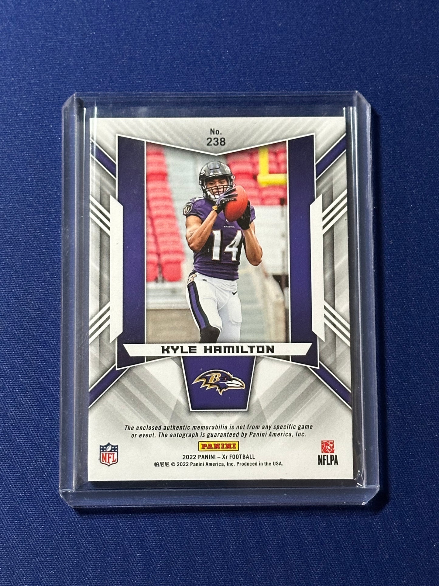 2022 Panini XR Kyle Hamilton RPA 3 Color