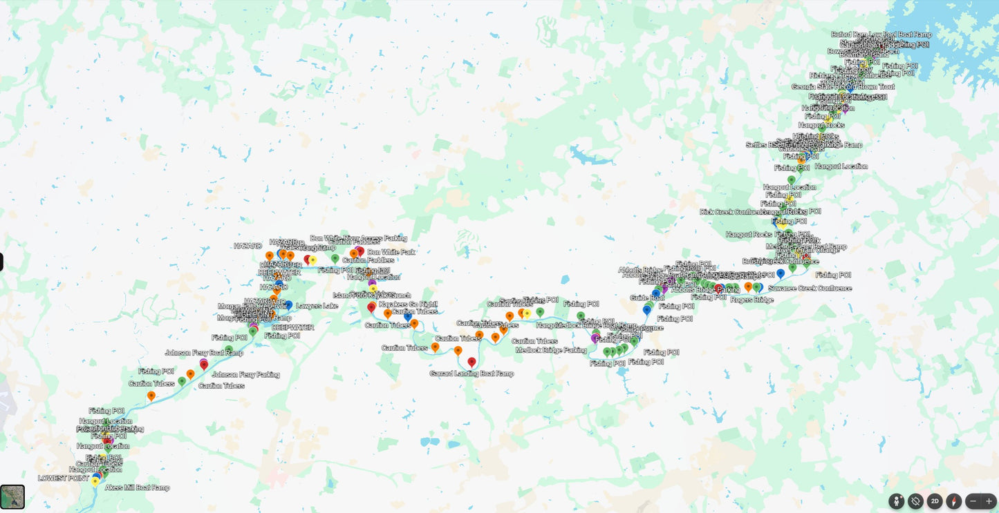 Chattahoochee Tailwater GPS File - KML and KMZ