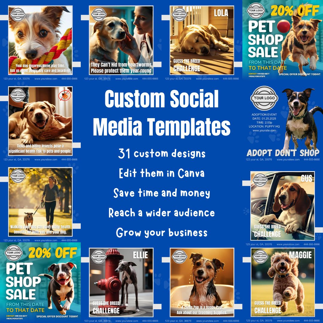 K9 Social Media Templates - 31 count - Editable