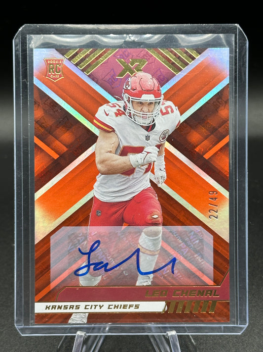 2022 XR Football Leo Chenal RC Auto Red /49