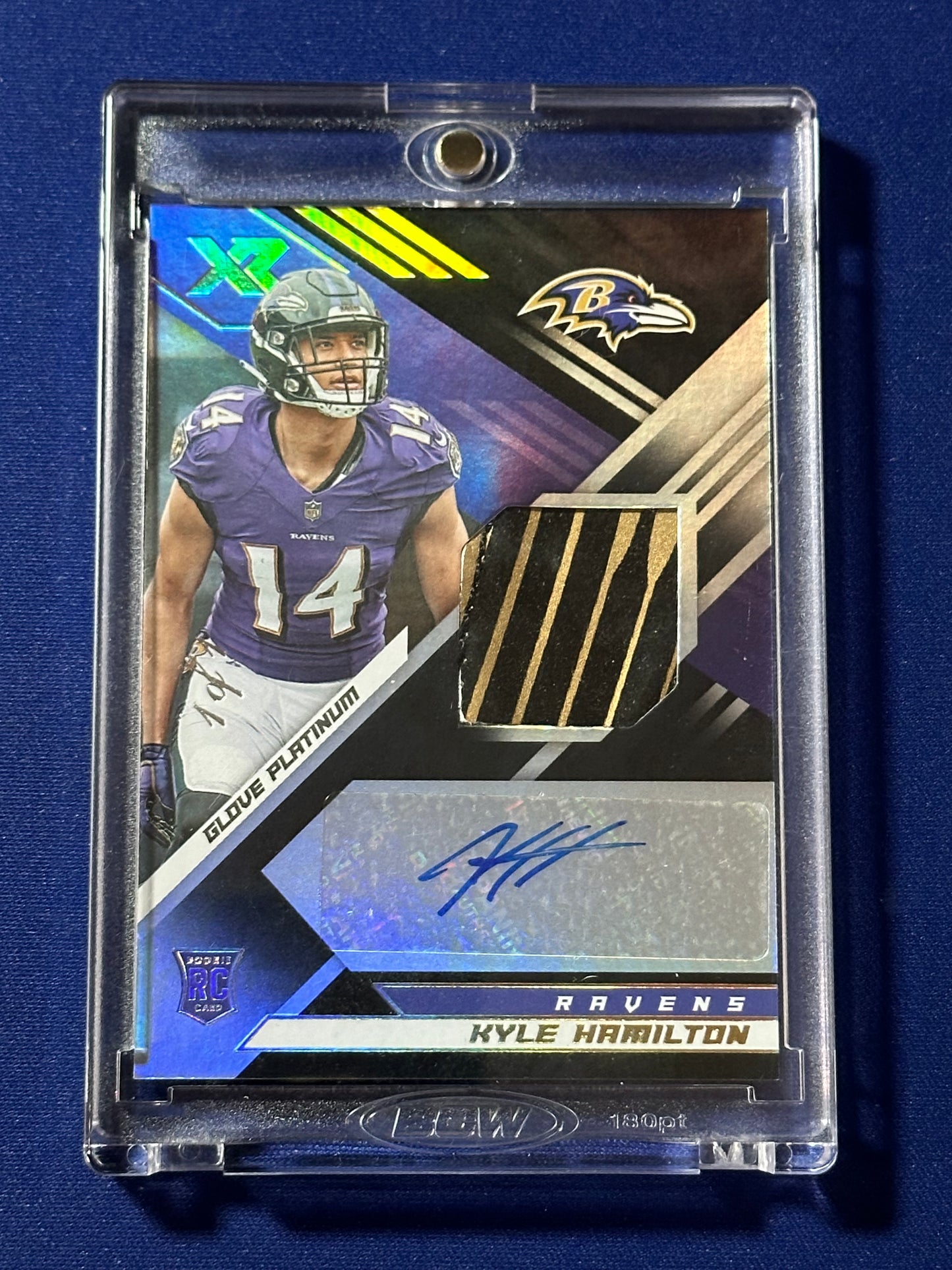 2022 Panini XR Kyle Hamilton RC Auto RPA Glove Platinum Card No RSA-KH 1/1