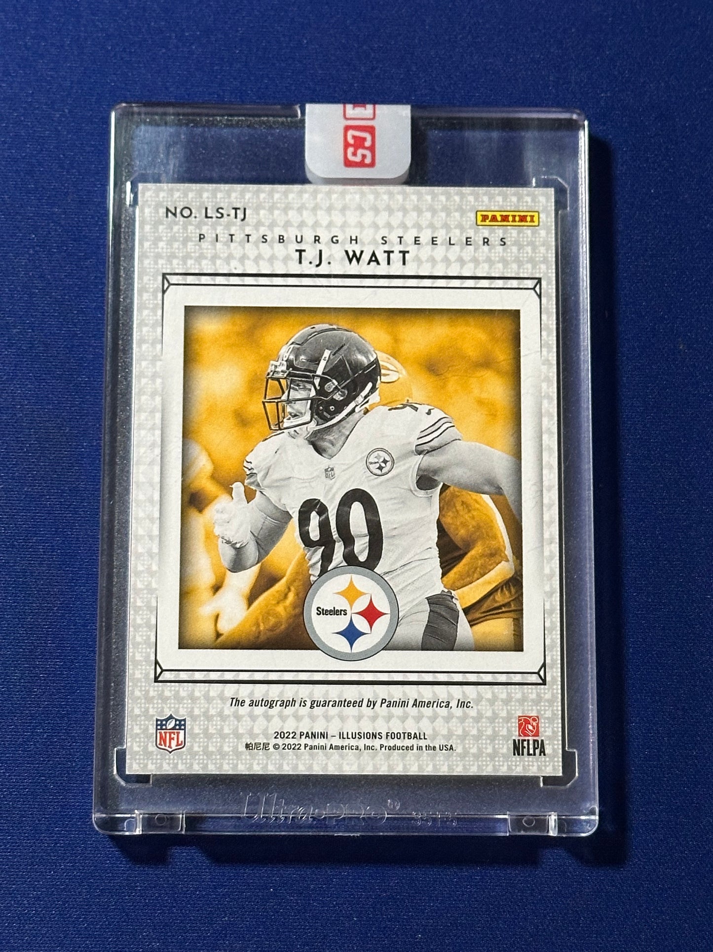 2022 Panini Illusions TJ Watt Limelight Signatures Autograph No. LS-TJ 05/20