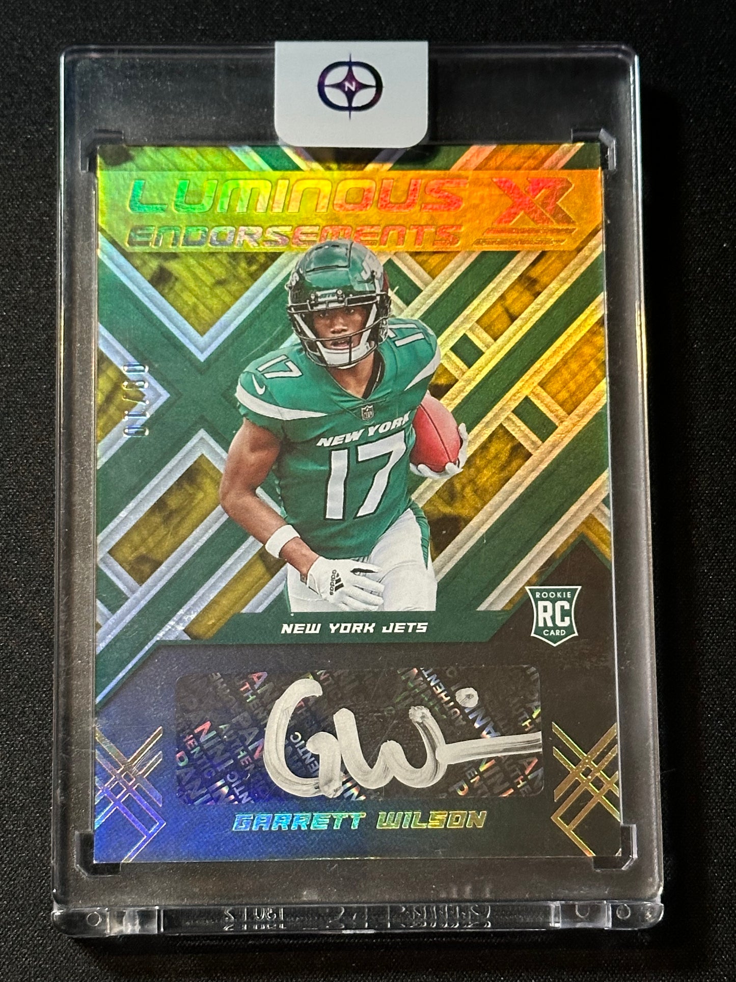 2022 Panini XR Garrett Wilson RC Autograph No. LUM-GW 08/10